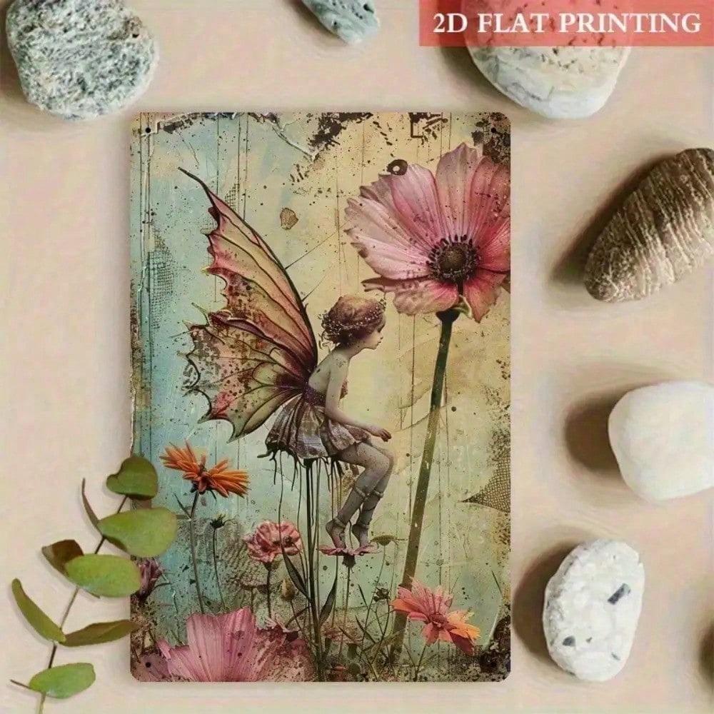 Enchanted Fairy Garden Metal Wall Art Rustic Botanical Cottagecore Home Decor