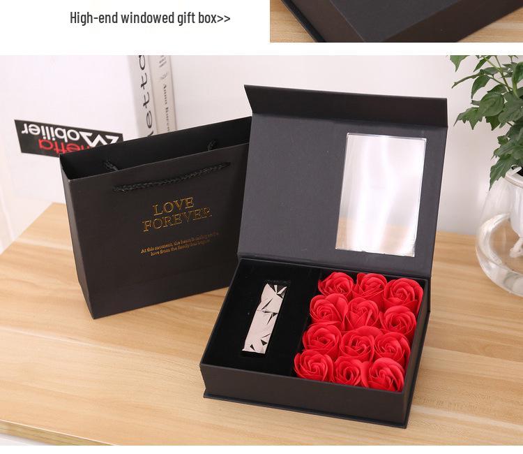 Eternal Rose Lipstick Gift Box - Flip-top, Creative Teacher's Day Present, Rectangular Packaging