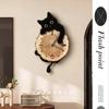 Cartoon Cat Wall Clock Creative Cat Tail Swing Wall Clock Quartz Mute Wall Clock Home Decoration Living Room Bedroom Decoration