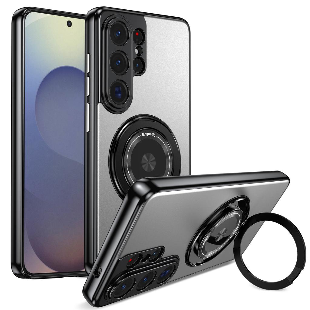 Metallic 360 Rotating Stand Case For Samsung Galaxy S26 Ultra S26+ Plus 5G Magnetic Cover With Camera Lens Protection