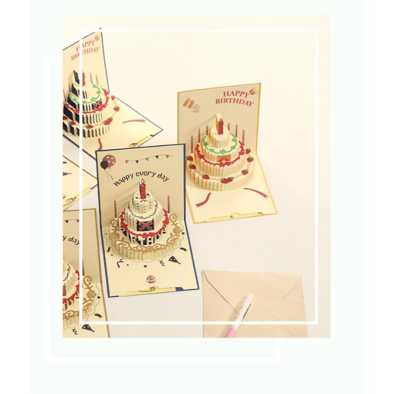 3D Unique Pop Up Birthday Card For Kids Boy Baby Shower First Birthday Party Greeting Cards Handmade Miniatures Postcard Gifts