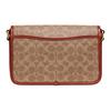 Coach Studio 25 C Logo Flap Classic Monogram Canvas And Leather Shoulder Crossbody Bag Large Women Bags Brown Red C6639-B4NQ4