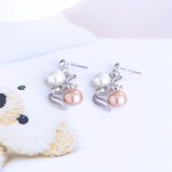 Elegante Frauen Faux Perle Strass Halskette Ohr Stud Ohrringe Party Schmuck Set