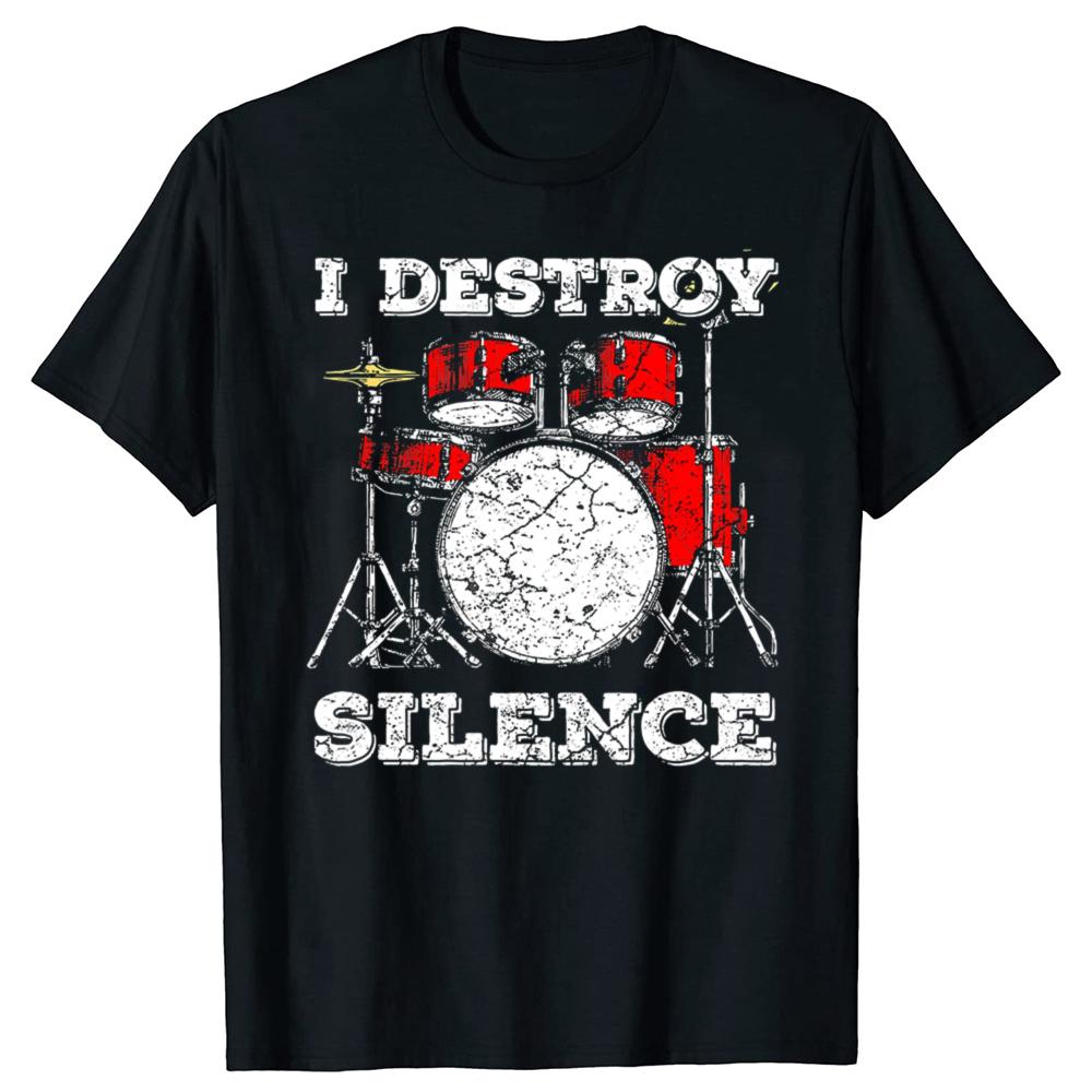 Lustig Der Groovefather Vintage Schlagzeuger Klassische T-Shirts Herren Damenmode Lässiges T-Shirt 100% Baumwolle Locker Übergroßes T-Shirt