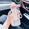 Stylish Summer Water Cup: Large-Volume, Heat-Resistant Plastic with Tea Infuser and Straw for Students