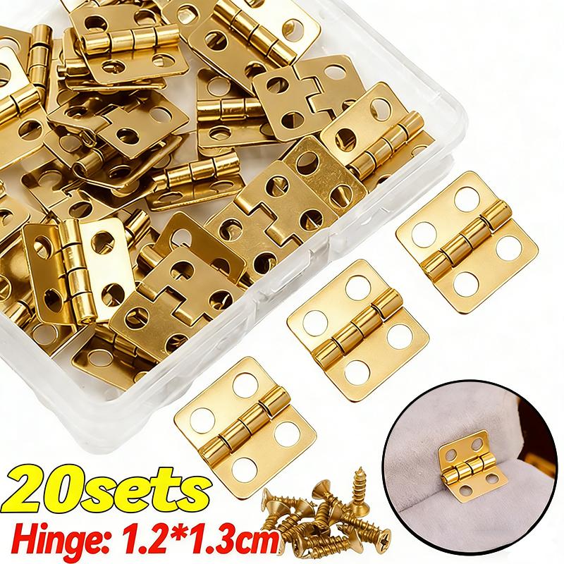 Mini Dollhouse Hinges 180 Degree Folding Hinge DIY Craft Wooden Jewelry Box Miniature Furniture Cabinet Closet Hinges with Screw