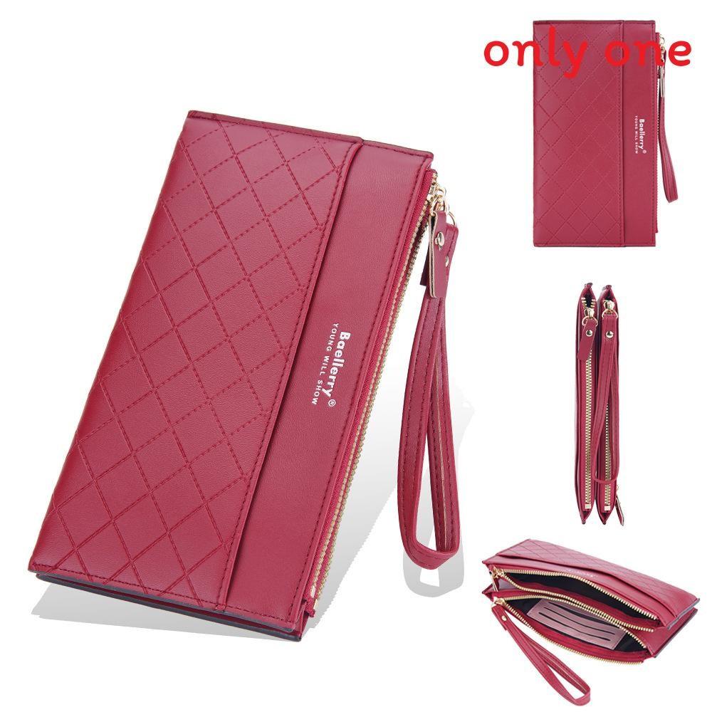 Pu Leather Ladies Wallet With Zipper Long Purse For Daily Use And Water Resistance