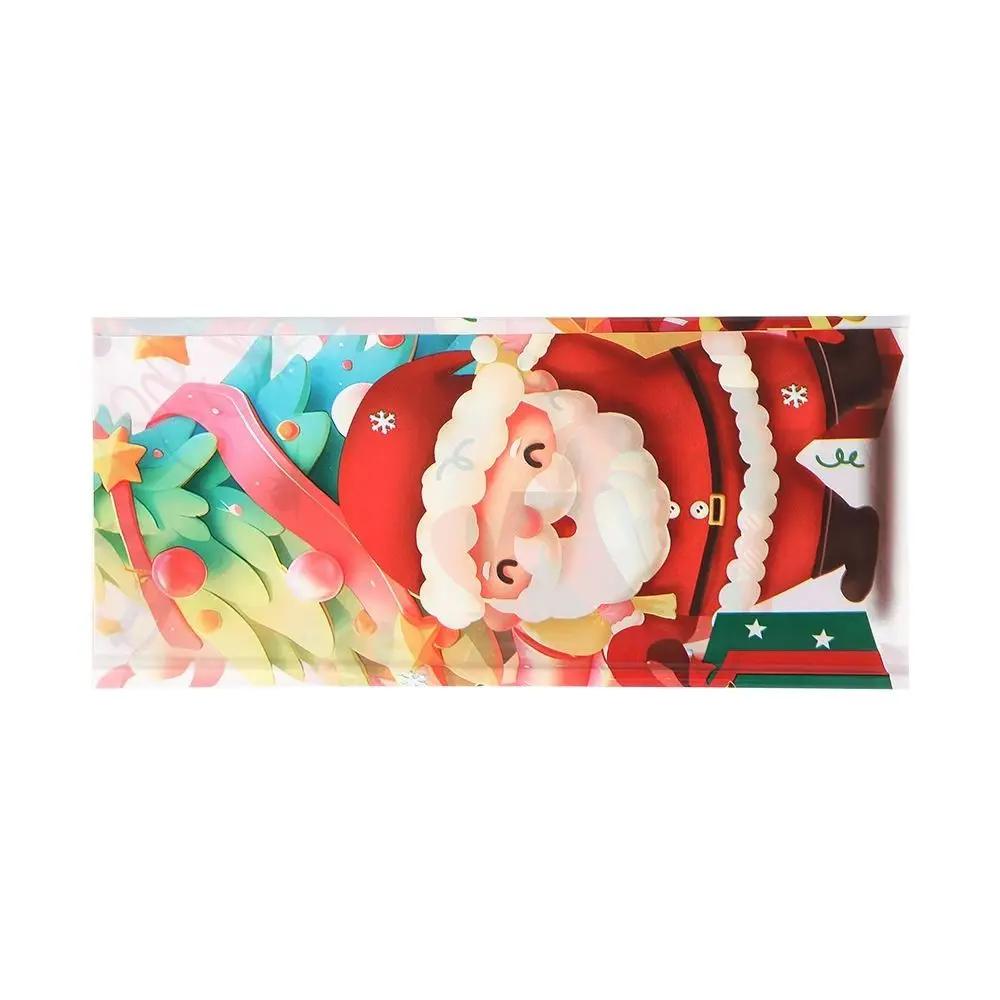 Plastic Christmas Tablecloth Disposable Bronzing Disposable Tablecloths Snowflake Pattern Snowman Design Table Cover