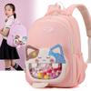 Large Capacity Cartoon Backpack With Transparent Window Perfect For Kids School Use