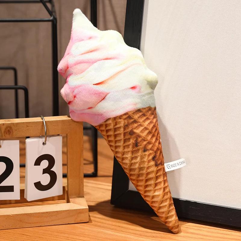 Ice Cream Plush Simulation Ice Cream Doll Plush Stuffed Cushion Sofa Bedding Decoration Dessert Throw Pillow Food Stuffed Gifts