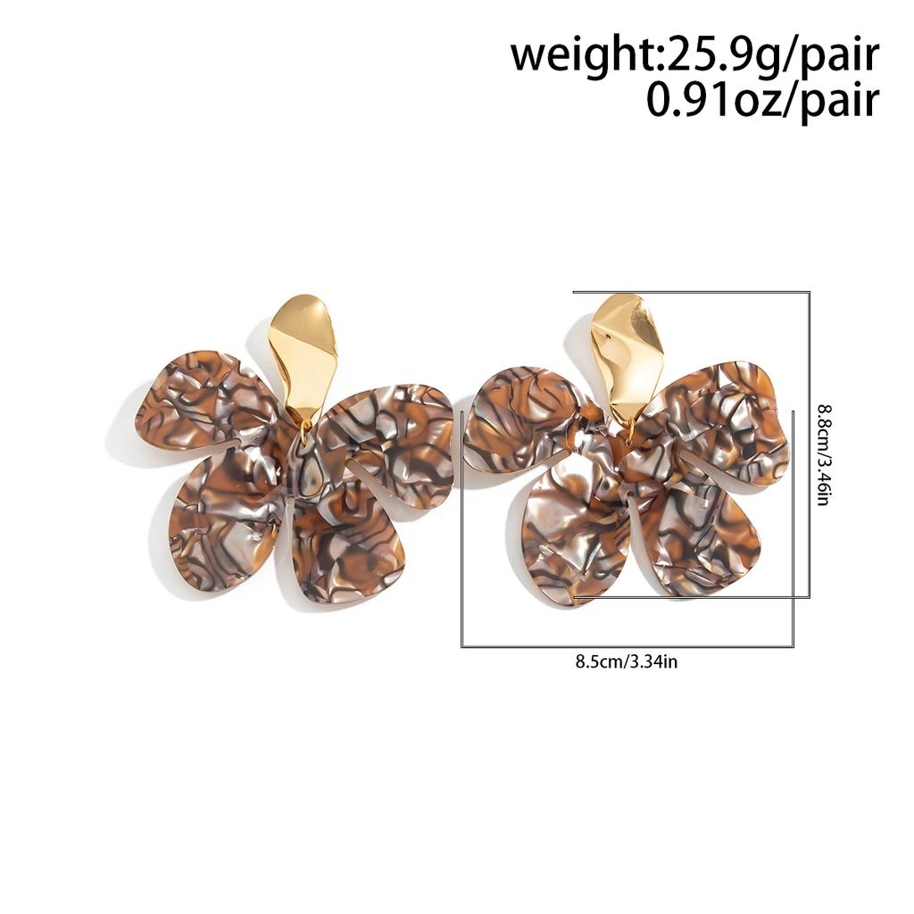 Ingemark Exaggerated Irregular Acrylic Big Flower Drop Earrings Women Vintage Geometry Piercing Earrings 2026 New Charm Jewelry