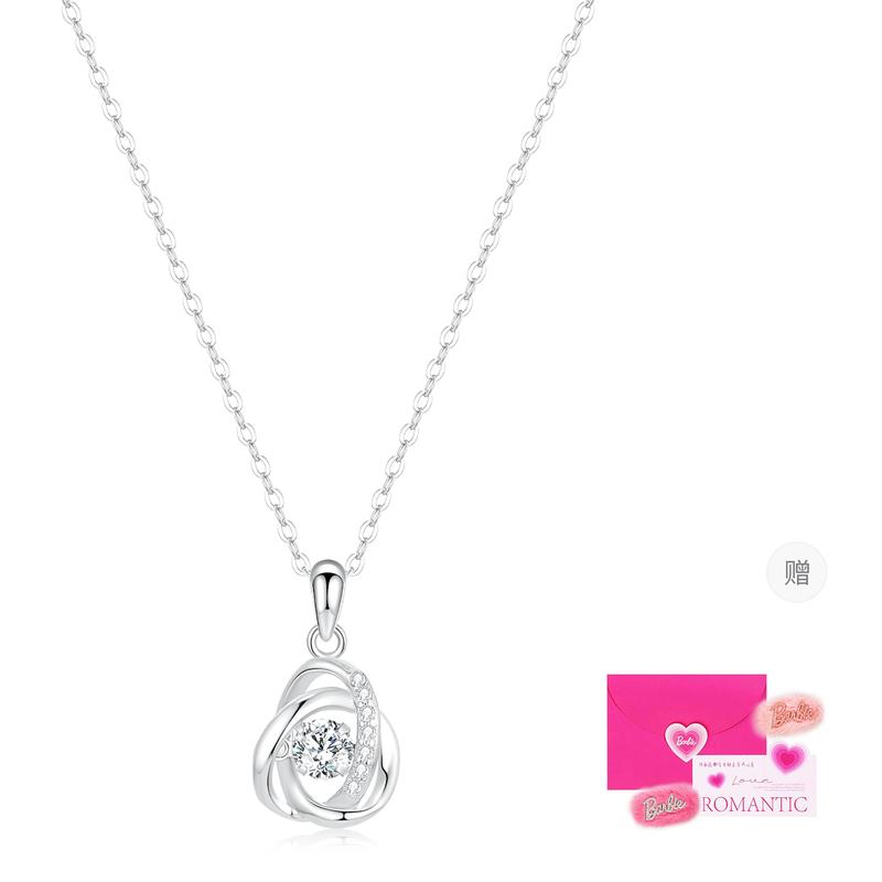 Barbie crystal necklace [Beating Heart] Concentric ring shining ocean heart pendant, light luxury niche love Möbius clavicle chain TX2307001B коричневый