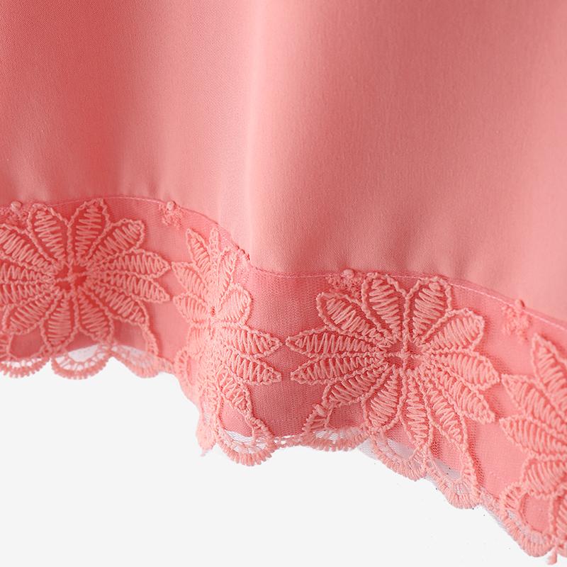 ZANZEA Women Casual Lace Patchwork Round Neck Flare Sleeve Blouse