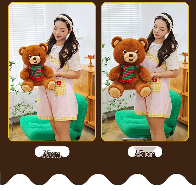 Adorable Teddy Bear Plush with Scarf - Perfect Gift for Girls