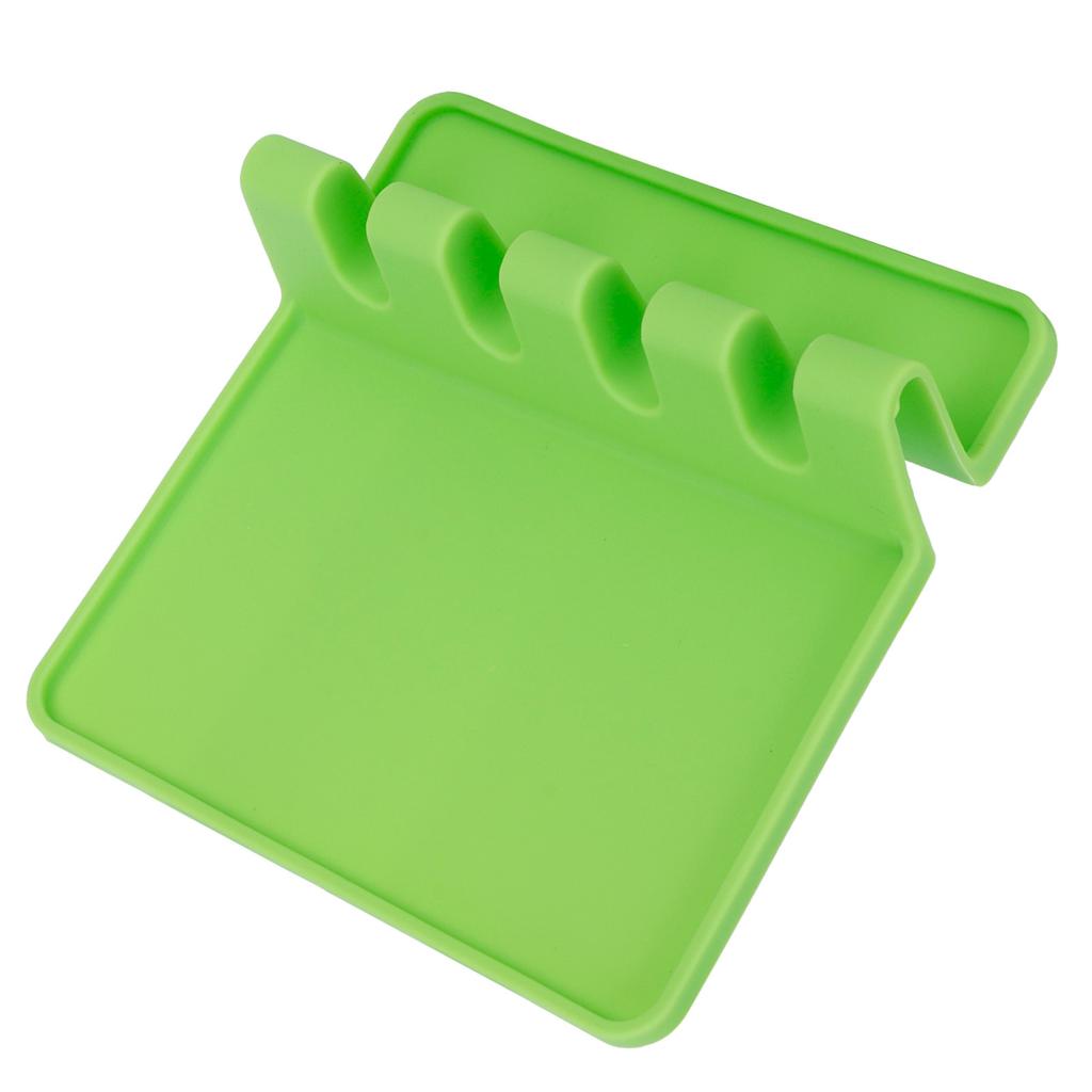 Food Grade Silicone Soup Spoon Mat MultiFunction Spatula Tableware Rack for Kitchen Home