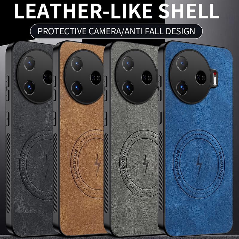Etui do Tecno Camon 30 Pro/Tecno Camon 30 4G 5G Proste Stylowe Magnetyczne Przyssawki Luksusowa Skóra PU Przyjazna dla Skóry Odporne na Upadki Pokrowiec
