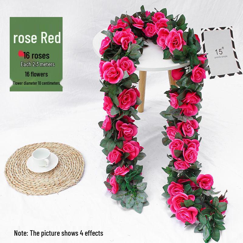 Artificial Rose Vine Garland for Air Conditioning Pipe Decoration