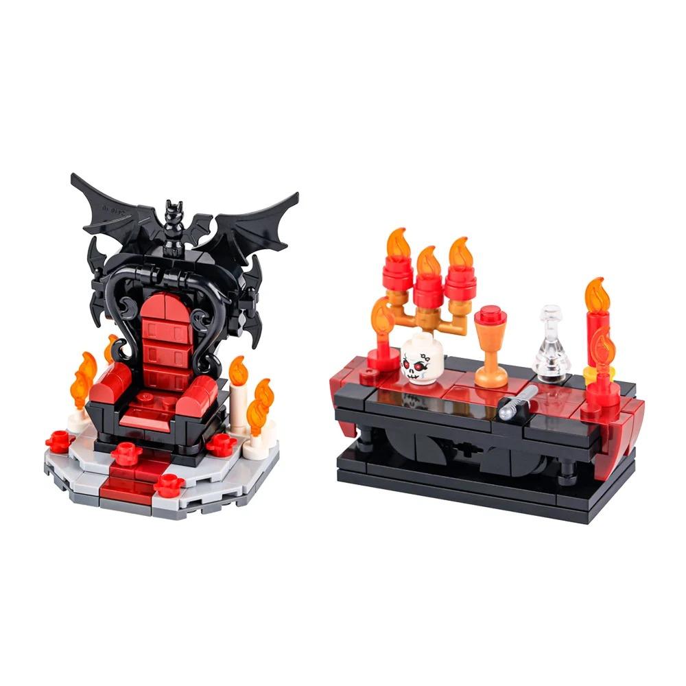Halloween Scéna Stavebnice Postava MOC Hřbitov Náhrobek Had Myš Dýně Auto Netopýr Pouliční lampa Svíčka Cihla Hračka Dárek K023