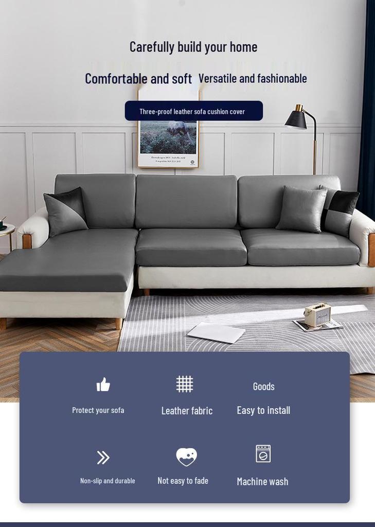 Solid Color Waterproof Elastic Sofa Cover - Modern & Simple Design