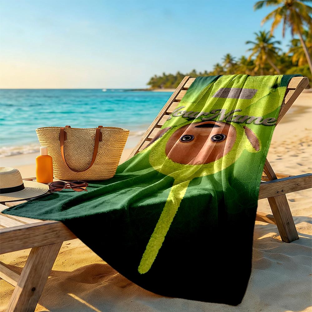 Teletubbies Personalized Text Beach Towel Super Soft Microfiber Quickdry Fabric Perfect for Traveling Yoga Camping and Swimming