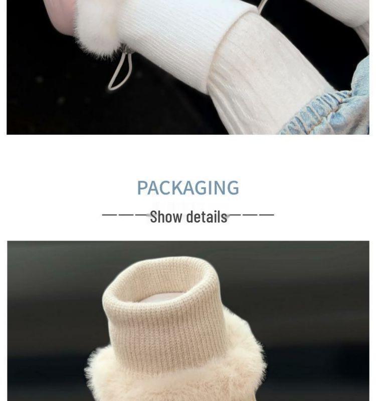 Soft Velvet Baby Shoes & Socks, Non-slip, 6-12 Months, Warm Winter Design for Girls