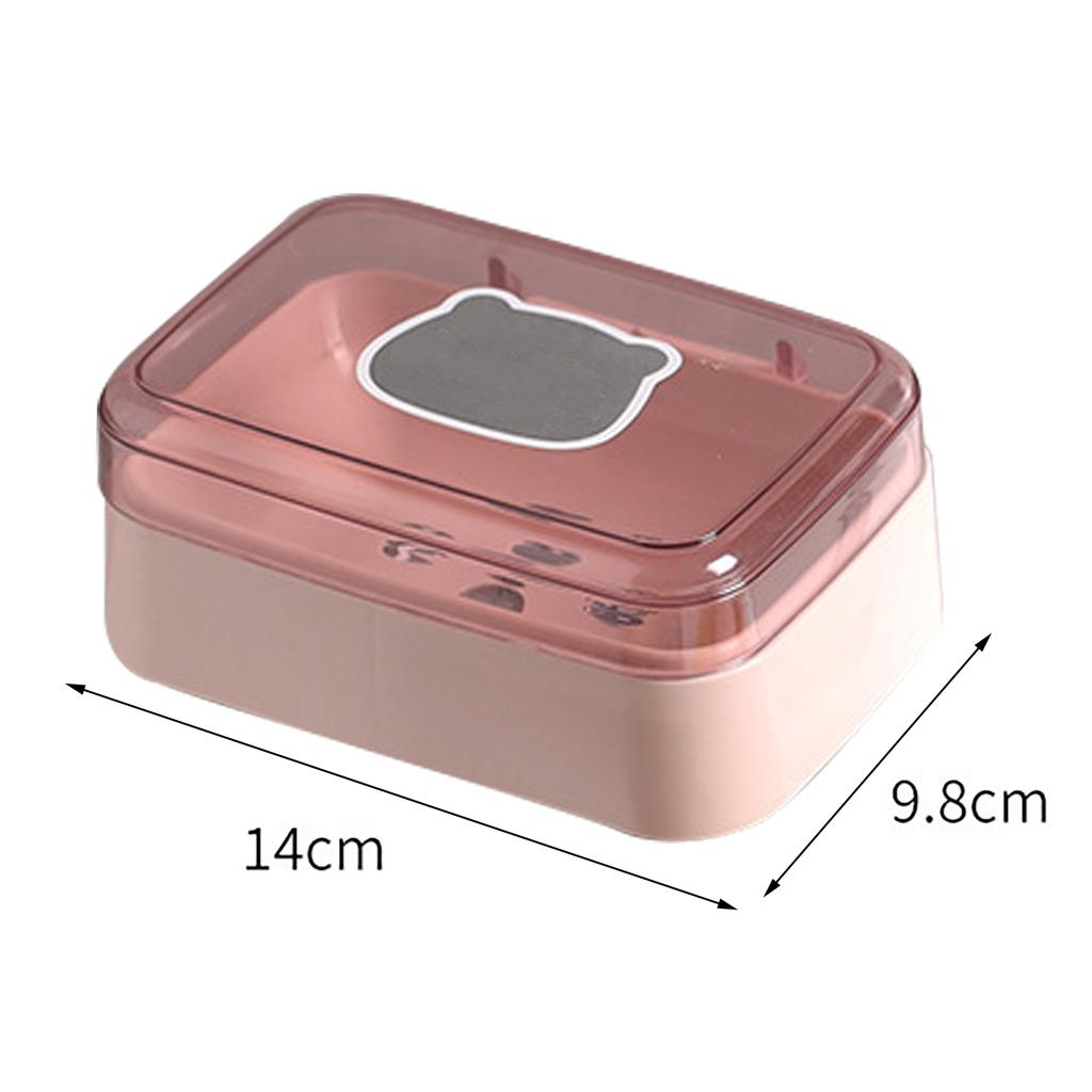 Soap Box Portable Drainable Plastic Soap Holder Container with Cover for Home Dorm Travel