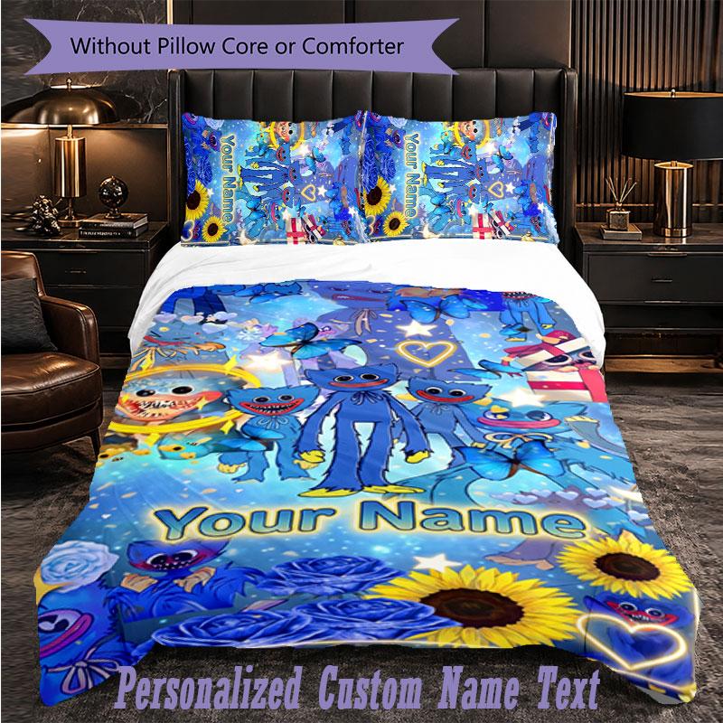 Personalized 3Pcs Bedding SetPoppy Playtime Custom Text Duvet Cover Pillowcase Set Bedroom Gift