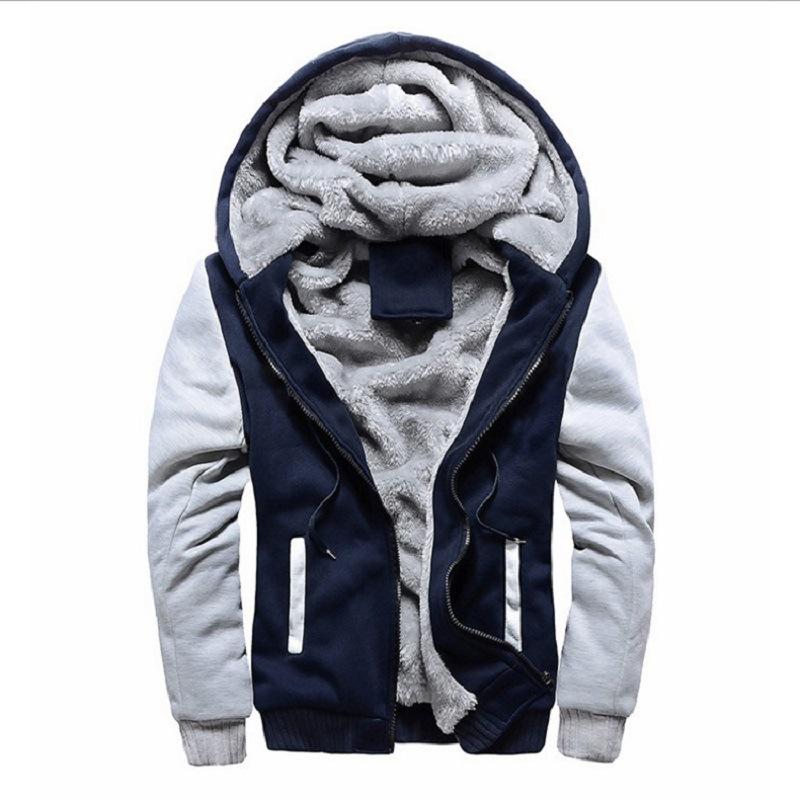 Mens Sweatshirt Hooded Autumn and Winter Men's Baseball Clothing Padded and Thickened Men's Jacket Warmth
