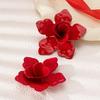 Retro Large Red Flower Earrings - Perfect for Parties