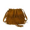 Korean Style Suede Handbag PU Leather Drawstring Bucket Bag Fashion Tassel Shoulder Bag  Women