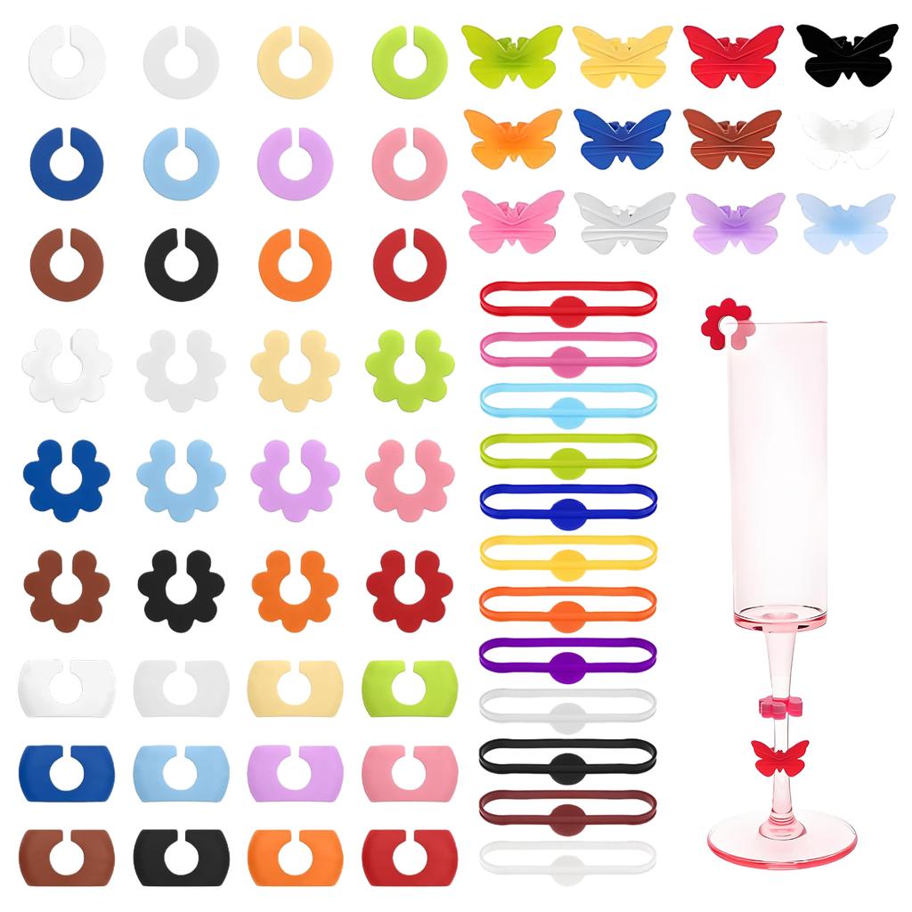 Colorful Silicone Glass Clips For Wine Cups Party Essential With Easy Identification Different Color