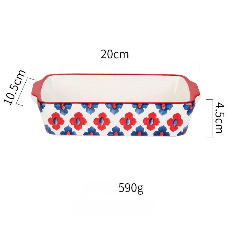 Rectangular Baking Tray Oven Kitchen Baking Tool Ceramic Roasting Lasagna Pan With Handle Baking Dish