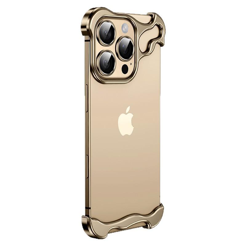 iPhone 16/17 Pro Max Air Irregular Metal Border Protective Case with Heat Dissipation