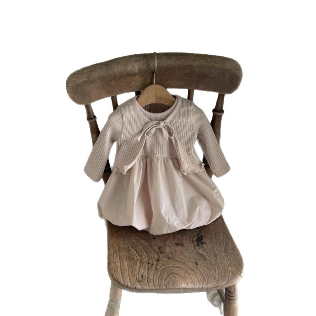 Toddler Girl Ribbed Cardigan & Tutu Dress Set with Sleeveless Lantern Skirt