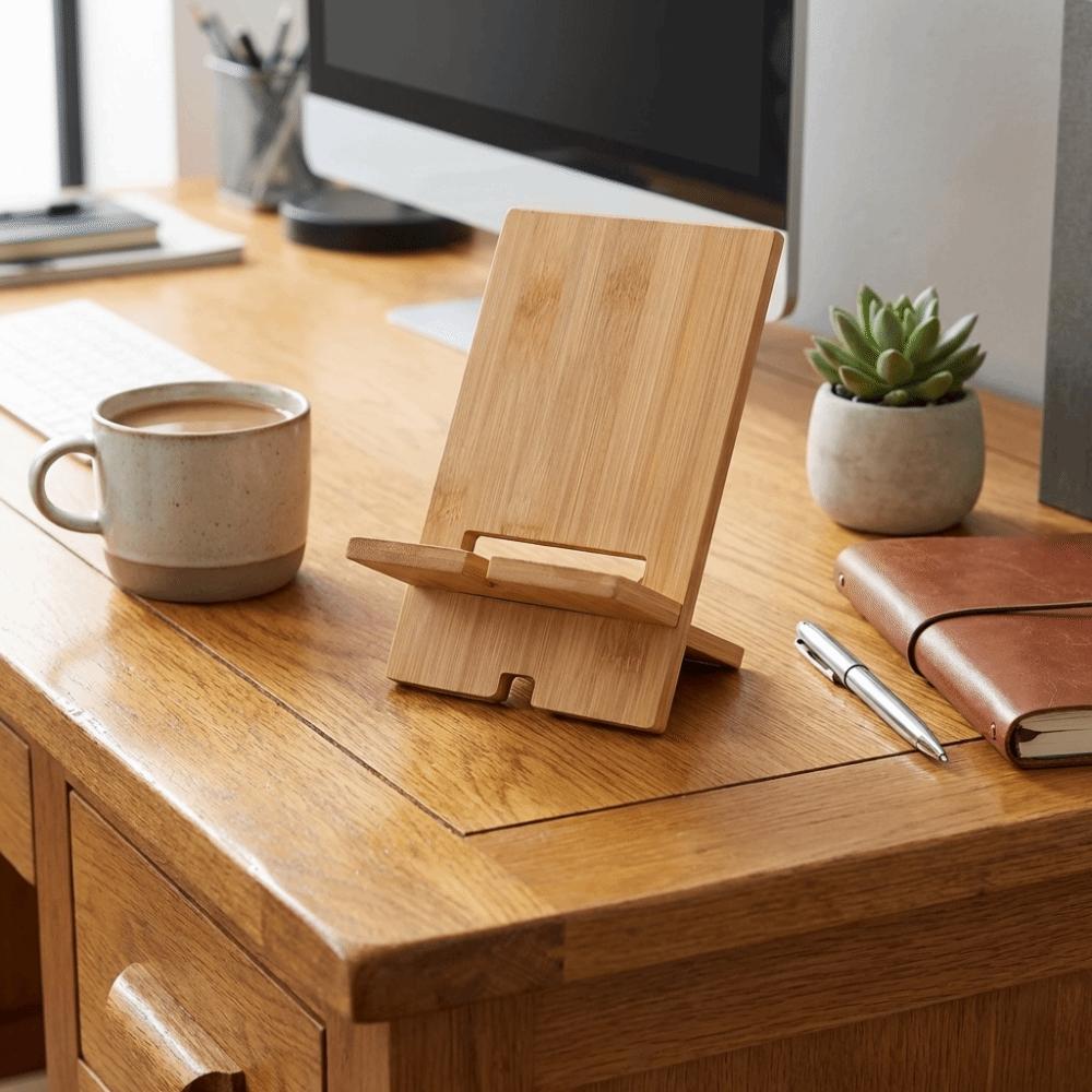 Multi-Angle Bamboo Phone Holder Solid Wood Mobile Phone Support Tablet Mount  Charging Station