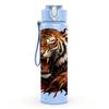 1PC Fierce Tiger Wild Animal Pattern 750ml Color Plastic Sports Water Bottle Leakproof Flip Straw Lid Suitable for Sports Office Home Use