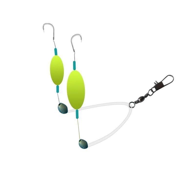 Anti-Tangle Bottom Fishing Rig with Three Hooks - Sabiki Finished, Anti-Current Iseama Reverse Leader.