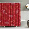 Luxury Christmas Shower Curtain Floral Print Home Decoration Waterproof Red Bath Mat Set Decoration For Bathroom Red/Floral Desi