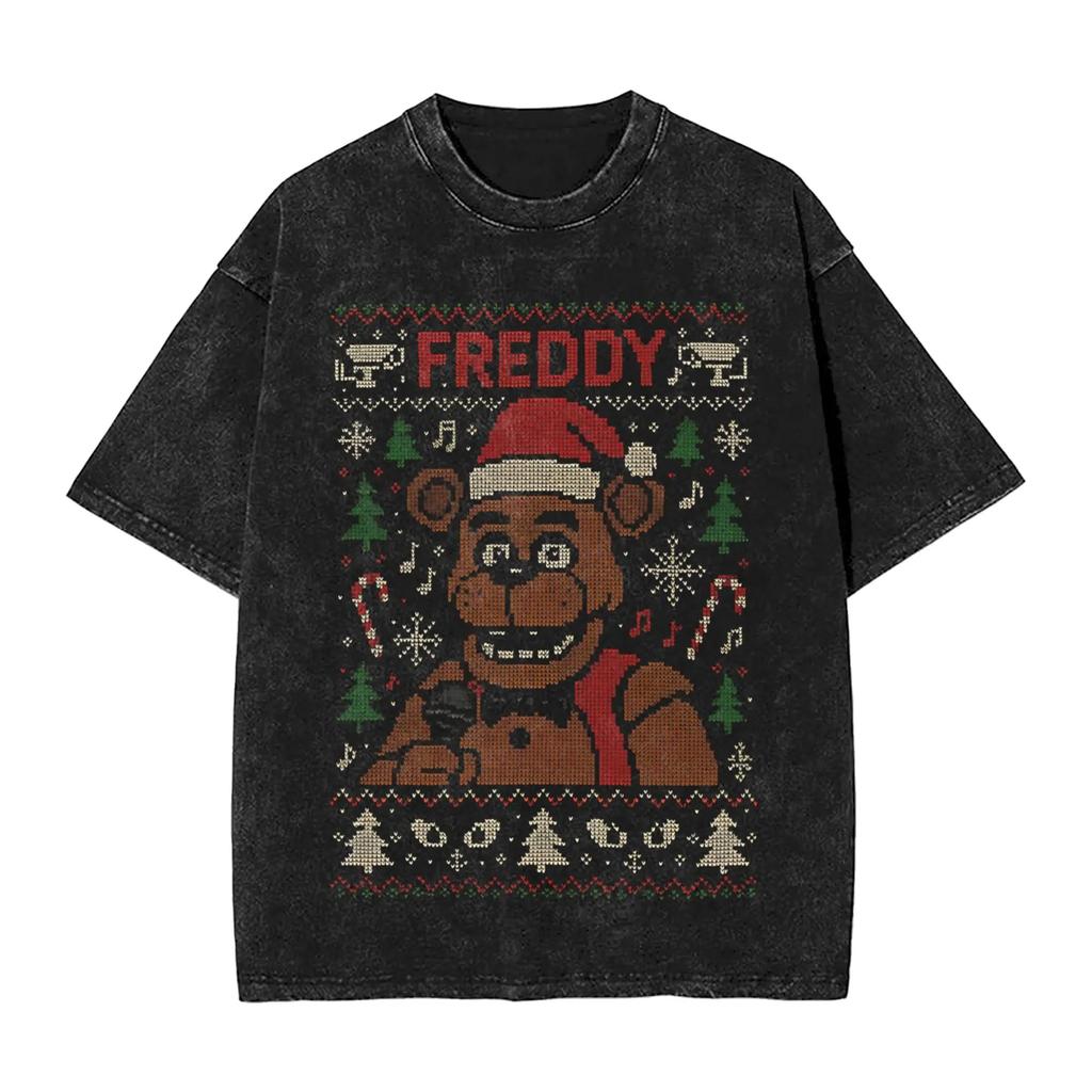 Hot Sale New Horror Game FNAF At Freddys Peripherals TShirt Unisex Women Oversized Casual Summer Tee Harajuku Fashion Cotton Tops