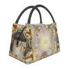 Golden Baroque Fashion Seamless Pattern Insulated Lunch Bags for Women Waterproof Cooler Thermal Bento Box Work Picnic