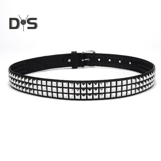 Punk Style Studded Belt Square Rivets Adjustable Straps Rock Waistband Women Girls Gothic Scene Accessories