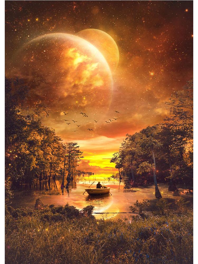 Modern Space Planet Colorful Posters Canvas Painting Anomaly Landscape Nordic Wall Art Picture For Living Room Home Decoration