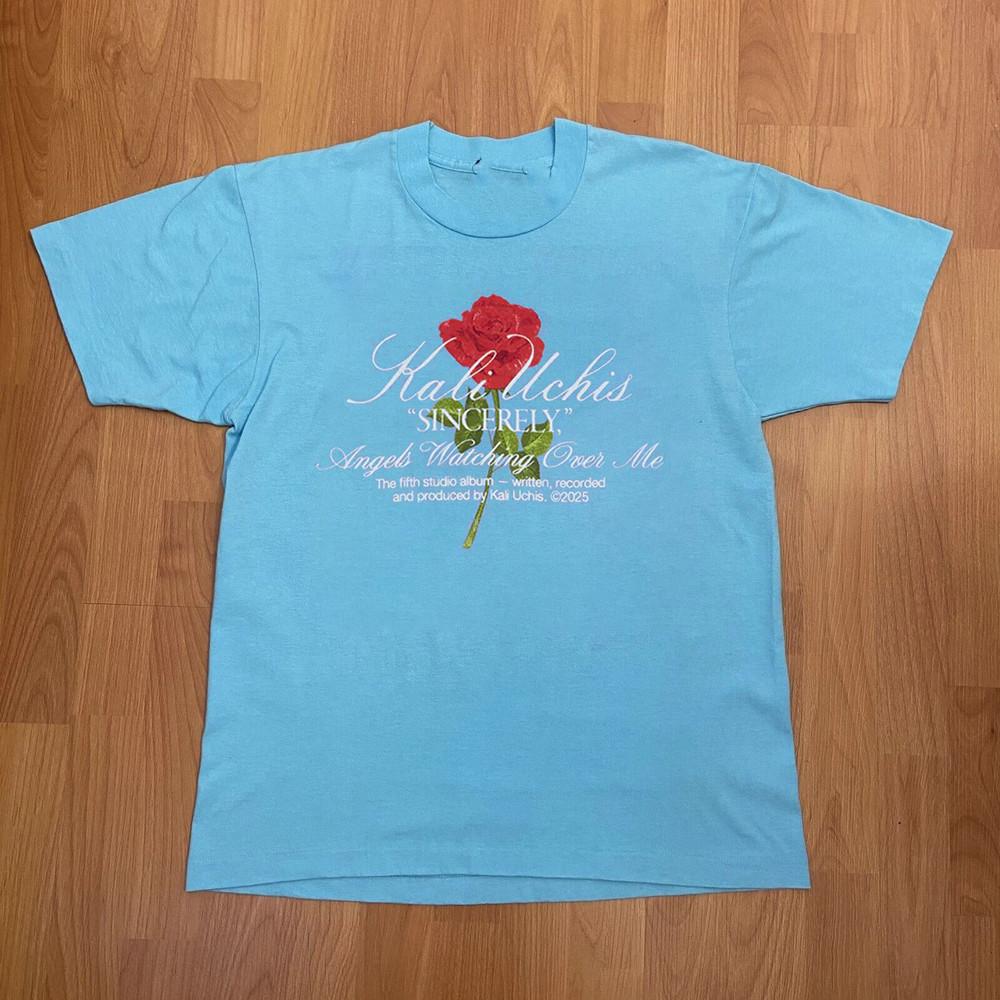 Sincerely Rose TShirt 2025 KALI UCHIS Singer Tshirts Light Blue S5XL CS44 Unisex T-Shirt XL