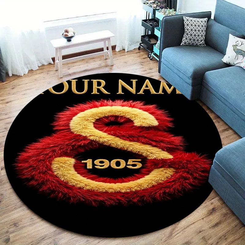Galatasaray S Custom Name Round Area Rug,Carpet Rug for Living Room Bedroom Sofa Playroom Decor,Non-slip Floor Mat