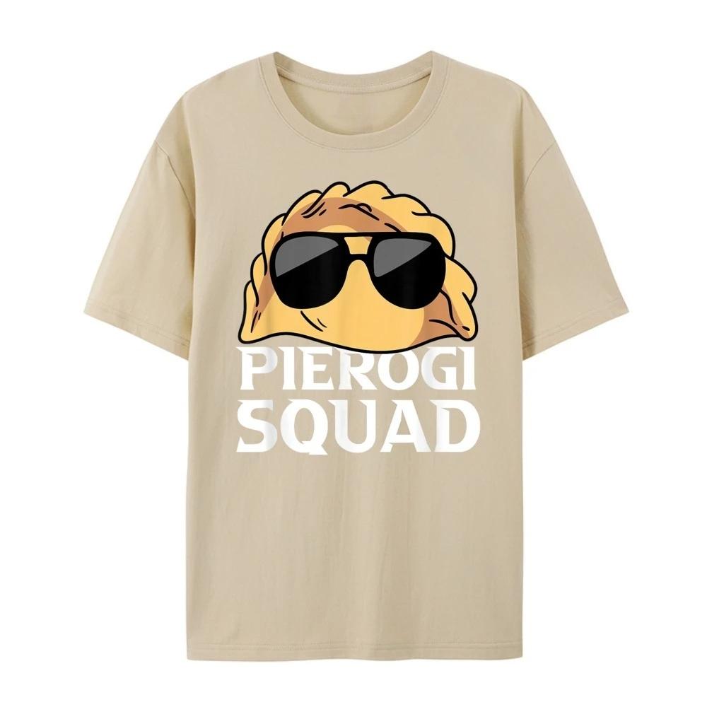 Pierogi Squad Polish Cuisine Printed Pattern Tshirt Fashion Short Sleeve Round Neck Womens Tshirt