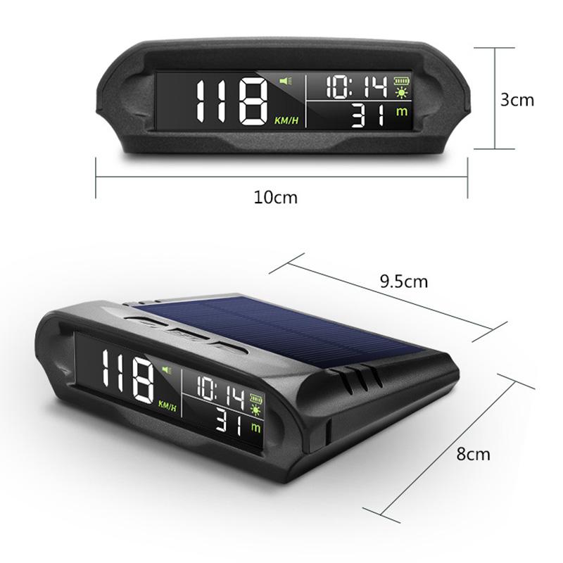 Auto GPS Speedometer With Solar Charging Head Up Display Car Smart Digital Alarm Reminder Meter Electronics Accessories