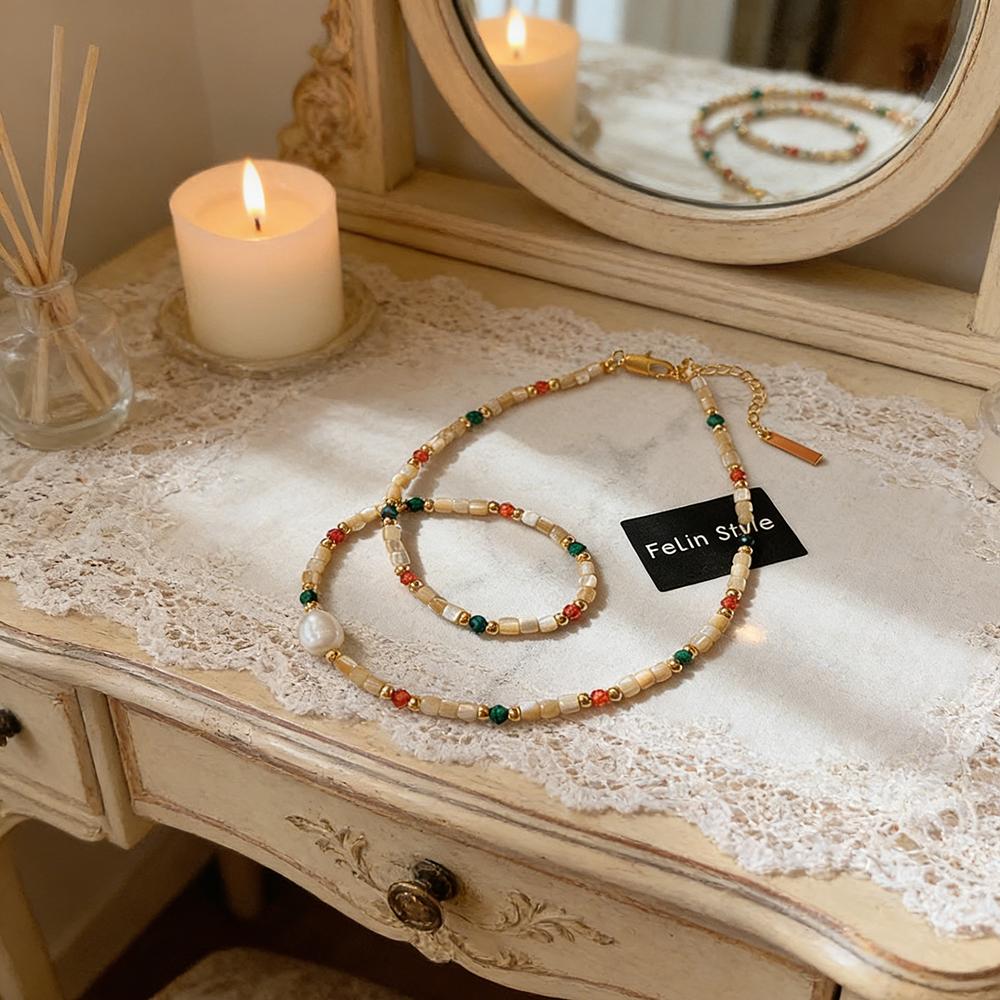 Colorful Pearl Choker Lightweight Minimalist Necklaces For Women Freshwater Pearl Necklace Comfortable Beads Necklace For Modern
