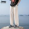 JEEP SPIRIT Men's Lightweight Linen Blend Cooling Straight-Leg Casual Pants