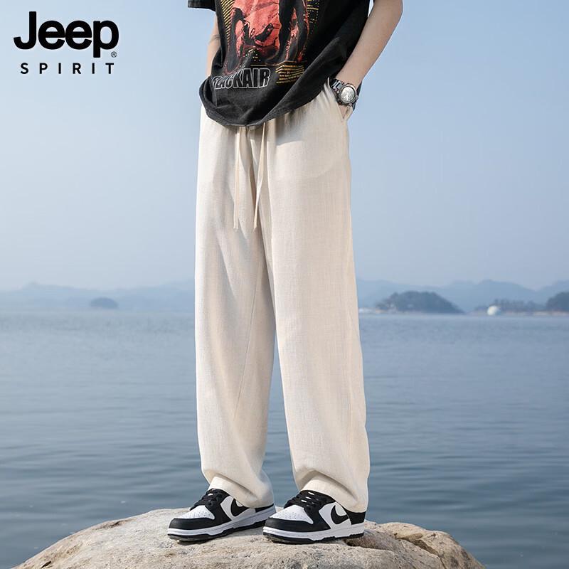 

Мужские легкие повседневные брюки JEEP SPIRIT из смесовой льняной ткани, охлаждающие, прямого кроя 2XL
