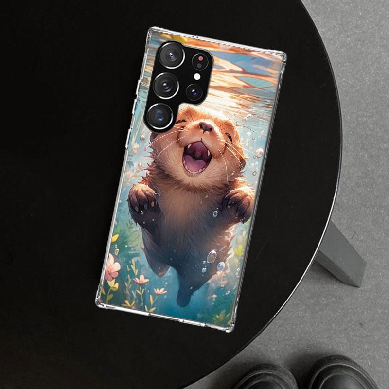 Animal Otter Cute Cartoon Phone Case Cover for Samsung Galaxy S26 S25 Edge S24 S23 Ultra S22 Plus S21 FE S20 + Art Customized Fu